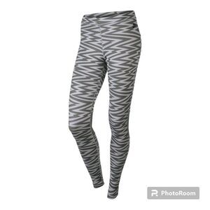 Nike Women's All Over Print AOP Striped Leggings Large Grey XS